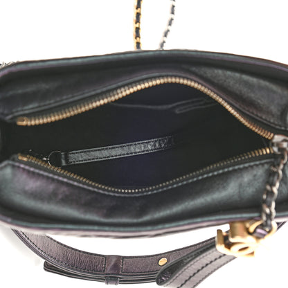 Chanel Iridescent Aged Calfskin Quilted Small Gabrielle Hobo Black 5 of 10