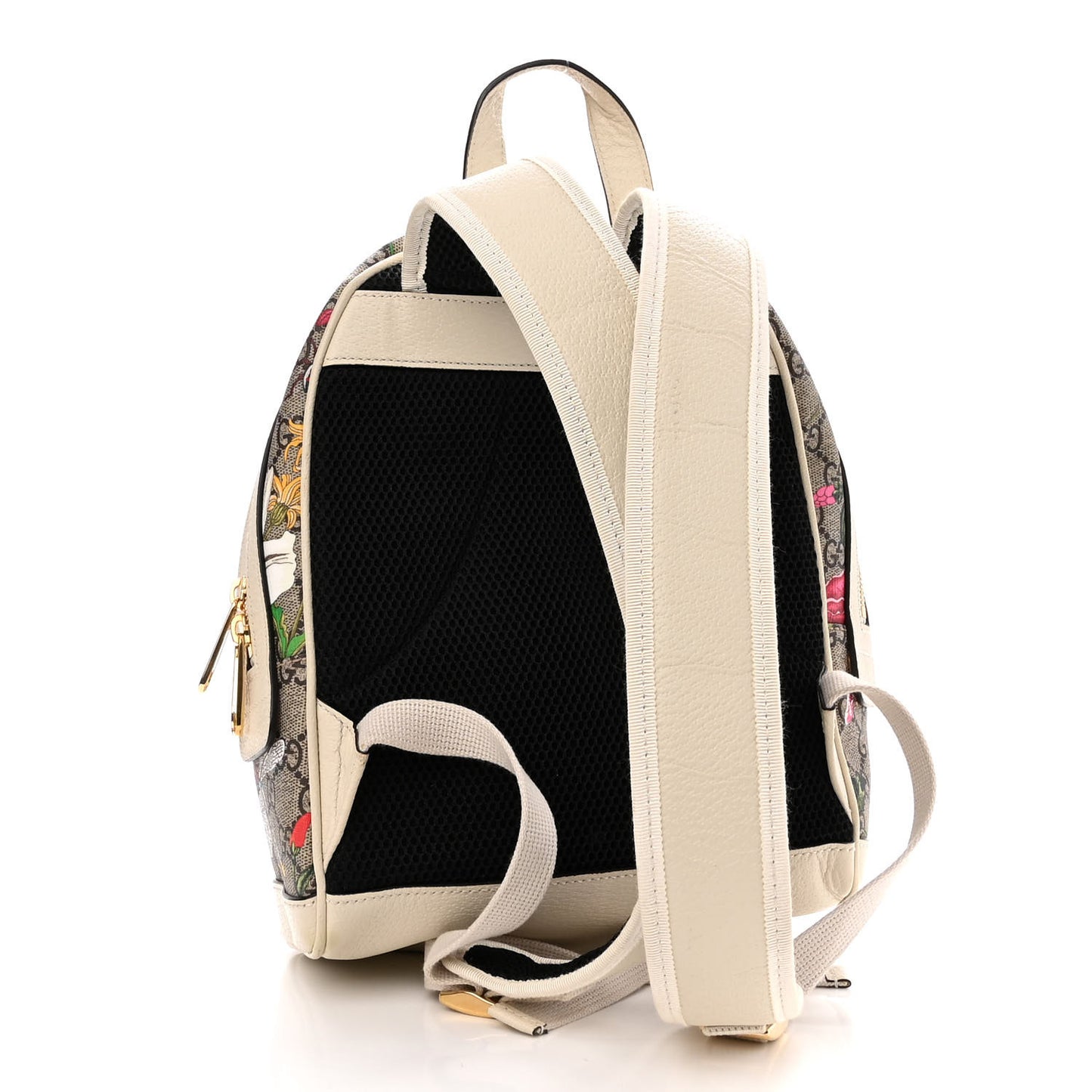 GG Supreme Monogram Flora Web Small Ophidia Day Backpack White