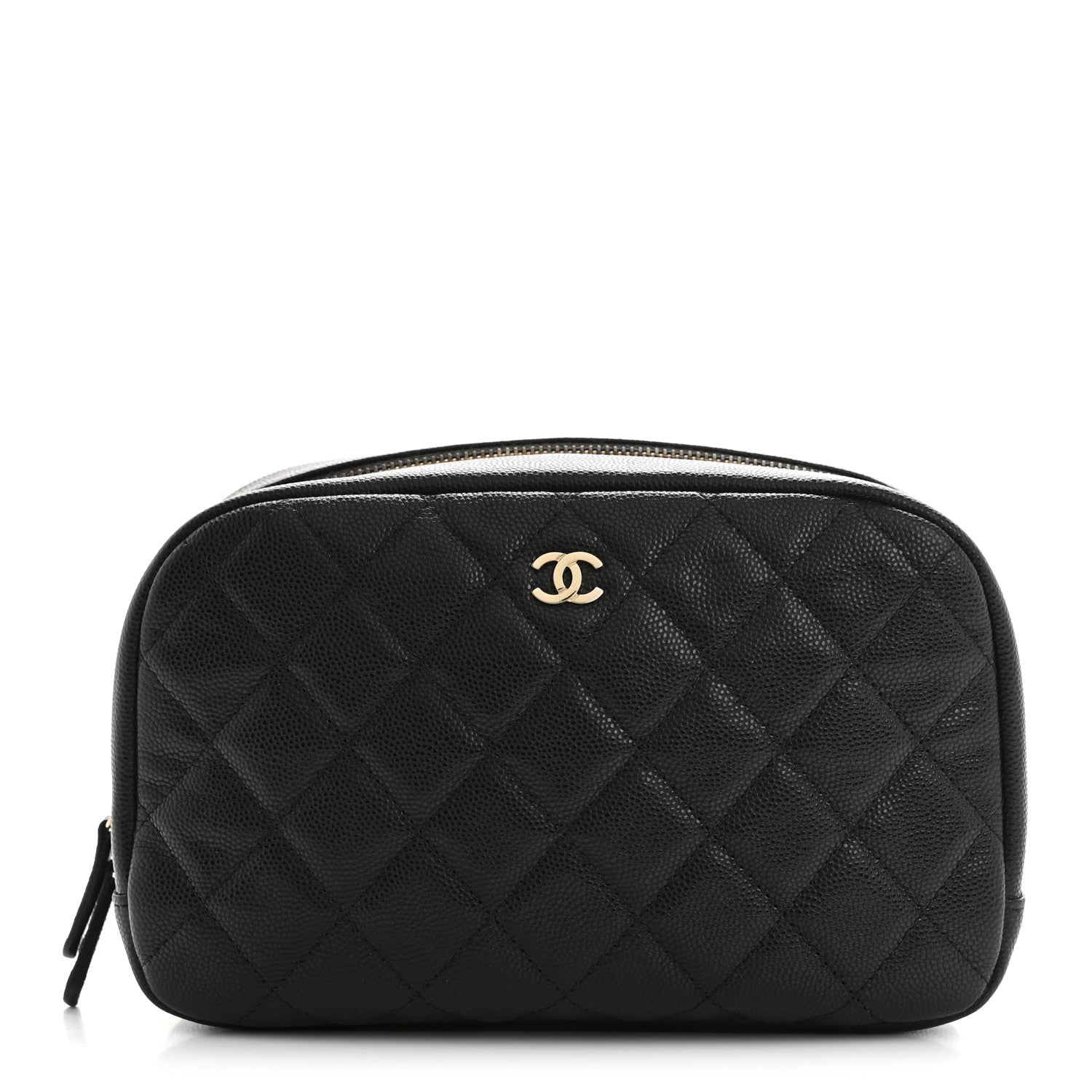 Chanel Caviar Quilted Medium Curvy Pouch Cosmetic Case Black 1 of 9