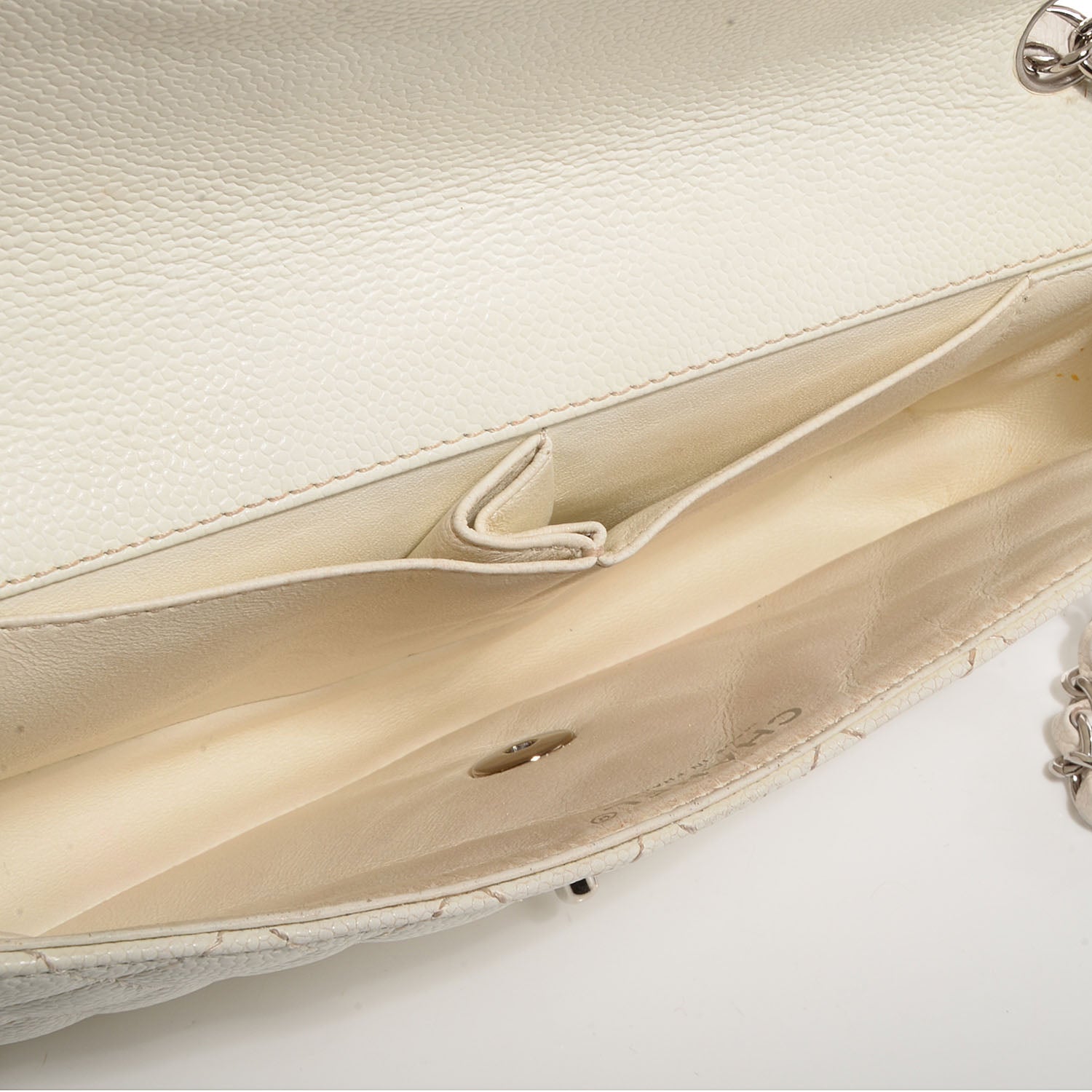 Chanel Caviar Quilted East West Flap White 5 of 8