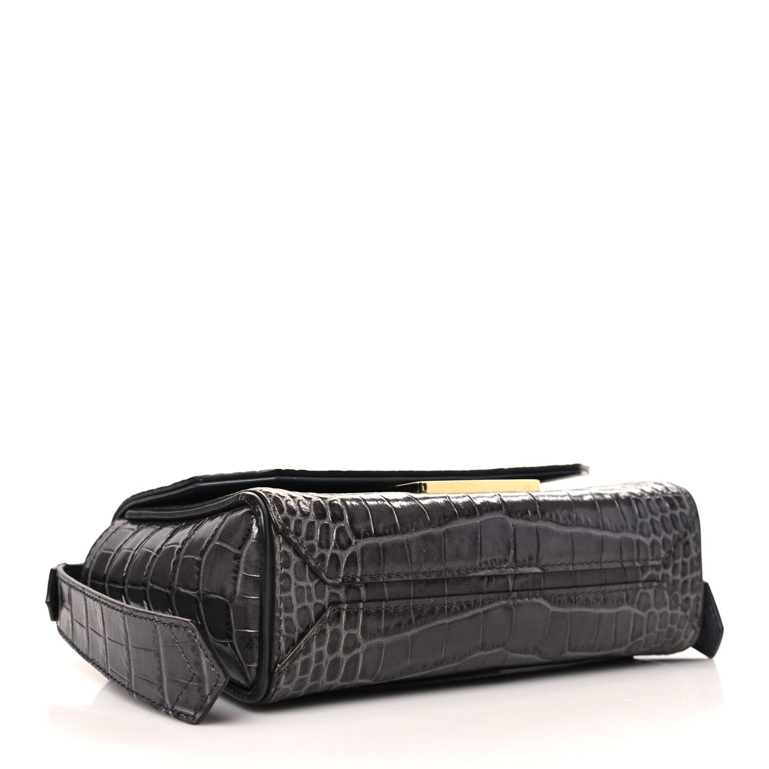 Givenchy Calfskin Crocodile Embossed Mini Eden Top Handle Storm Grey 4 of 8