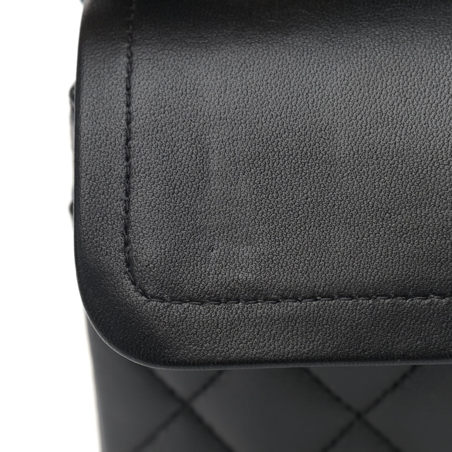 Lambskin Quilted Small Double Flap Black