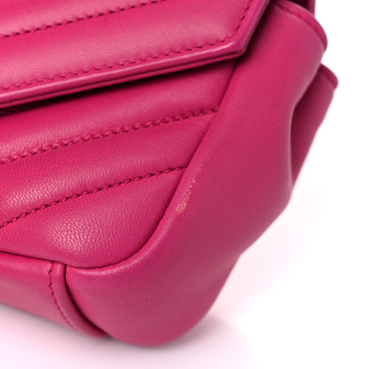Saint Laurent Calfskin Matelasse Chevron Classic Monogram Baby Chain Bag Fuchsia 17 of 21
