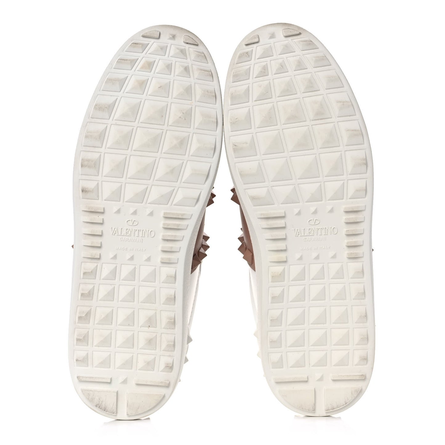 Calfskin Rockstud Untitled Open Sneakers 35 White Rose Cannelle