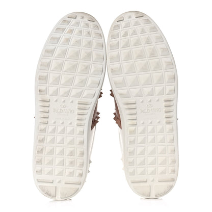 Valentino Garavani Calfskin Rockstud Untitled Open Sneakers 35 White Rose Cannelle 5 of 12
