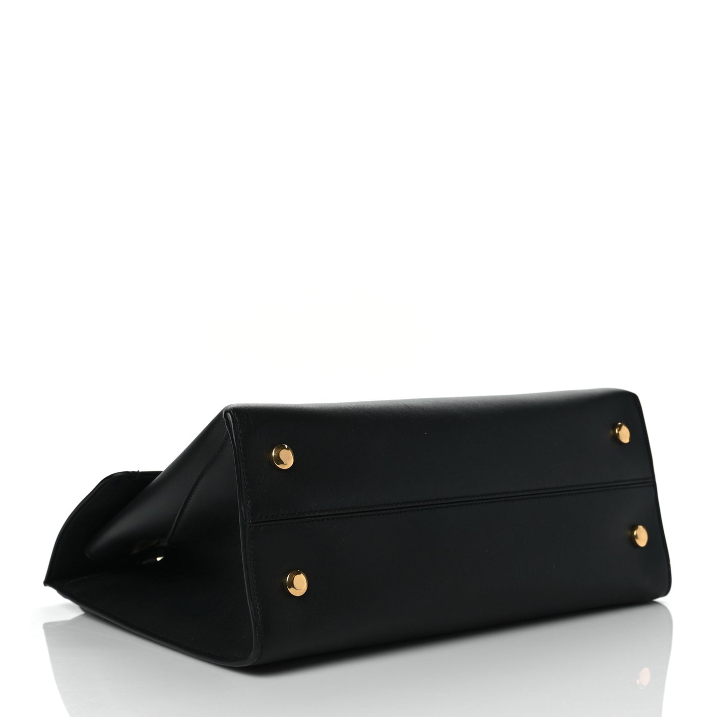 Calfskin Trifolio Top Handle Bag Black