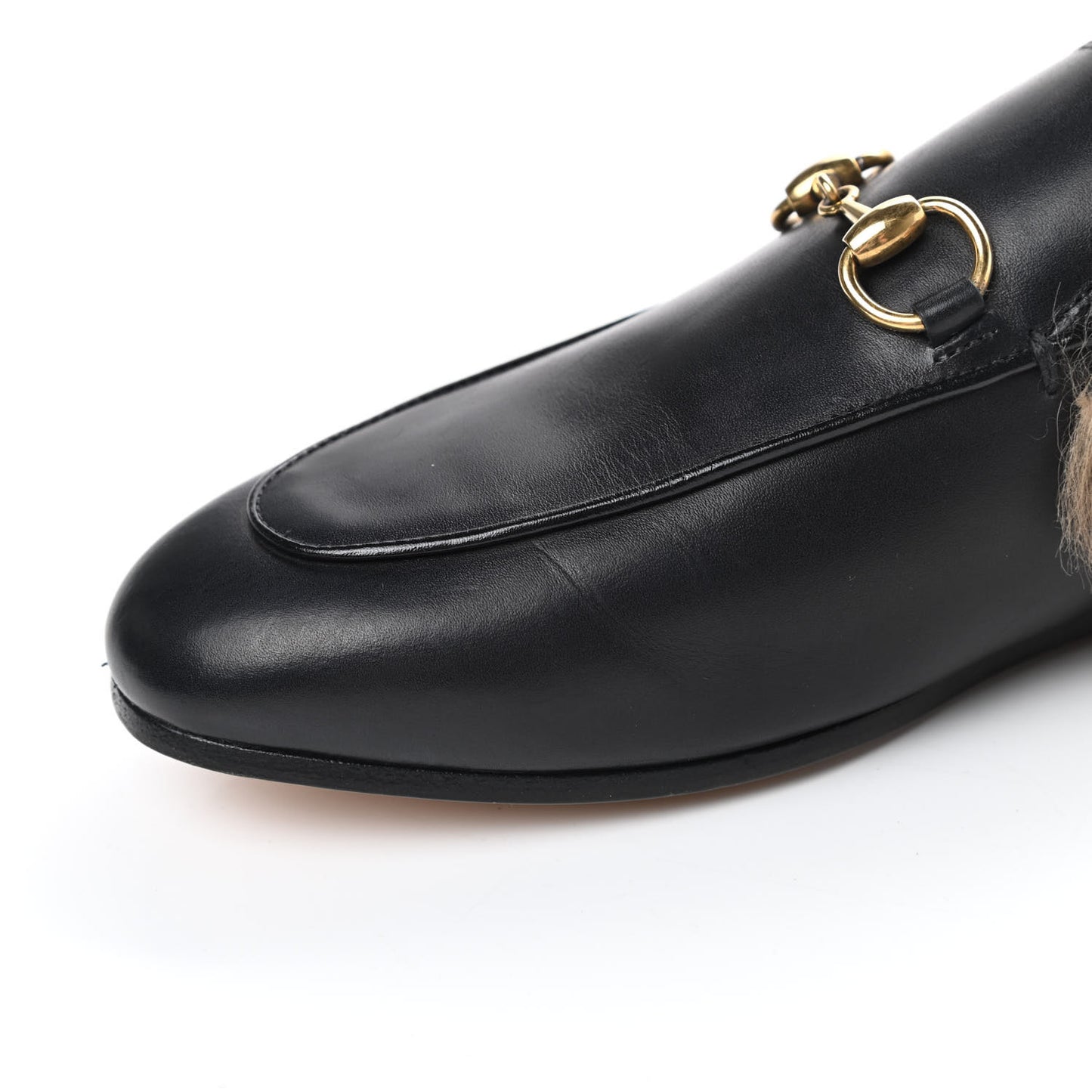 Calfskin Fur Womens Princetown Slippers 36 Black
