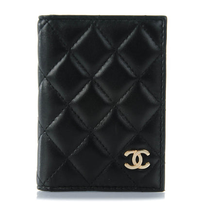 Chanel Lambskin Quilted Card Holder Wallet Black 1 of 7