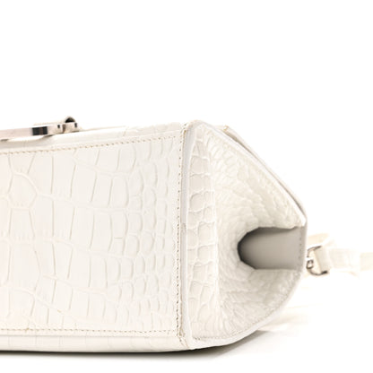 Balenciaga Calfskin Crocodile Embossed Small Hourglass Top Handle Bag White 11 of 11
