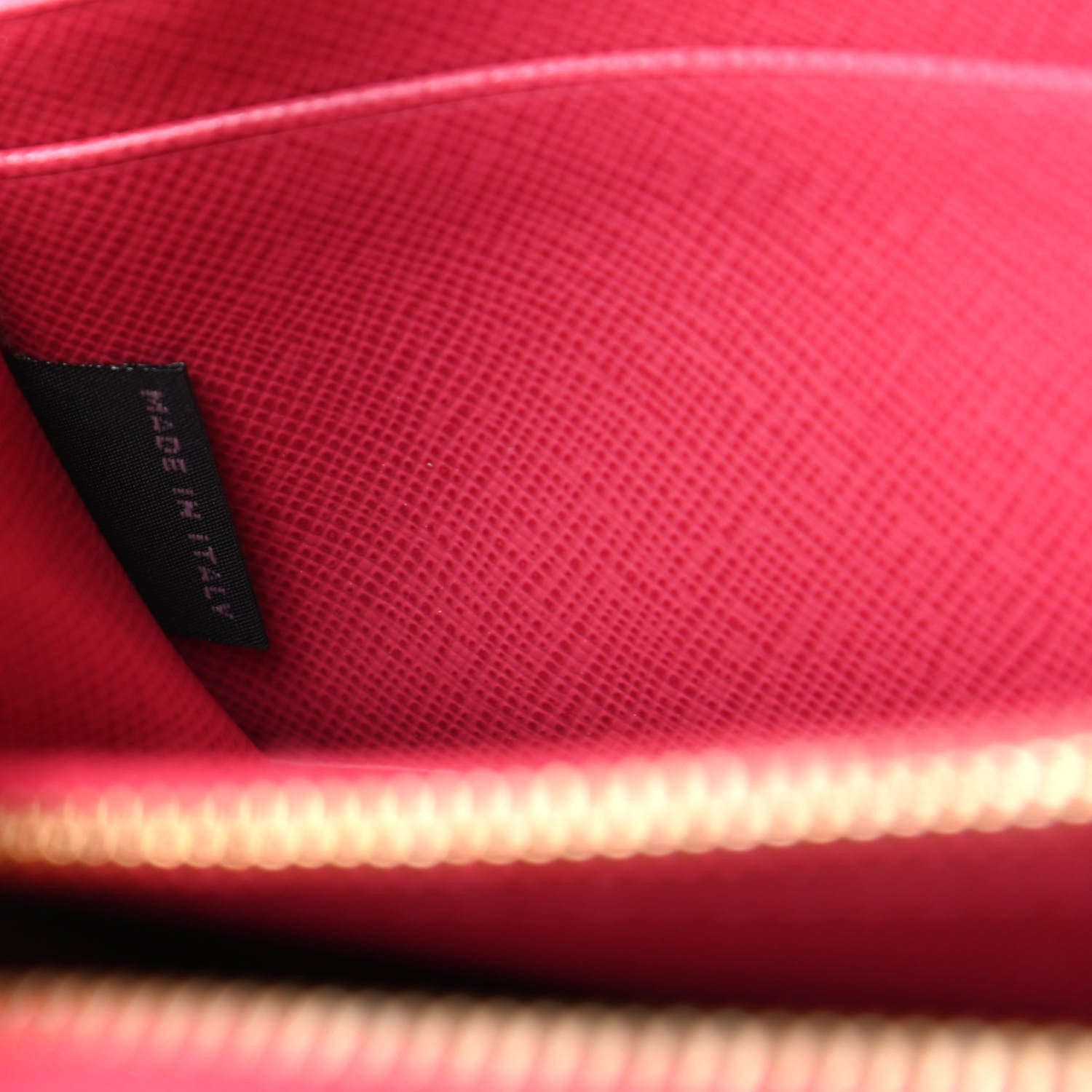 Prada Saffiano Triangle Zip Around Wallet Peonia 7 of 10