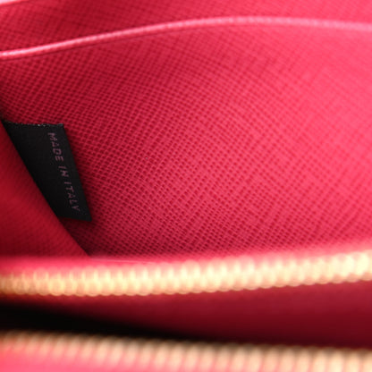 Prada Saffiano Triangle Zip Around Wallet Peonia 7 of 10