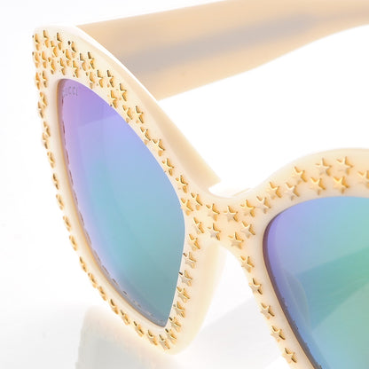 Gucci Square Frame Star Sunglasses GG 3870/S Ivory Gold 7 of 7