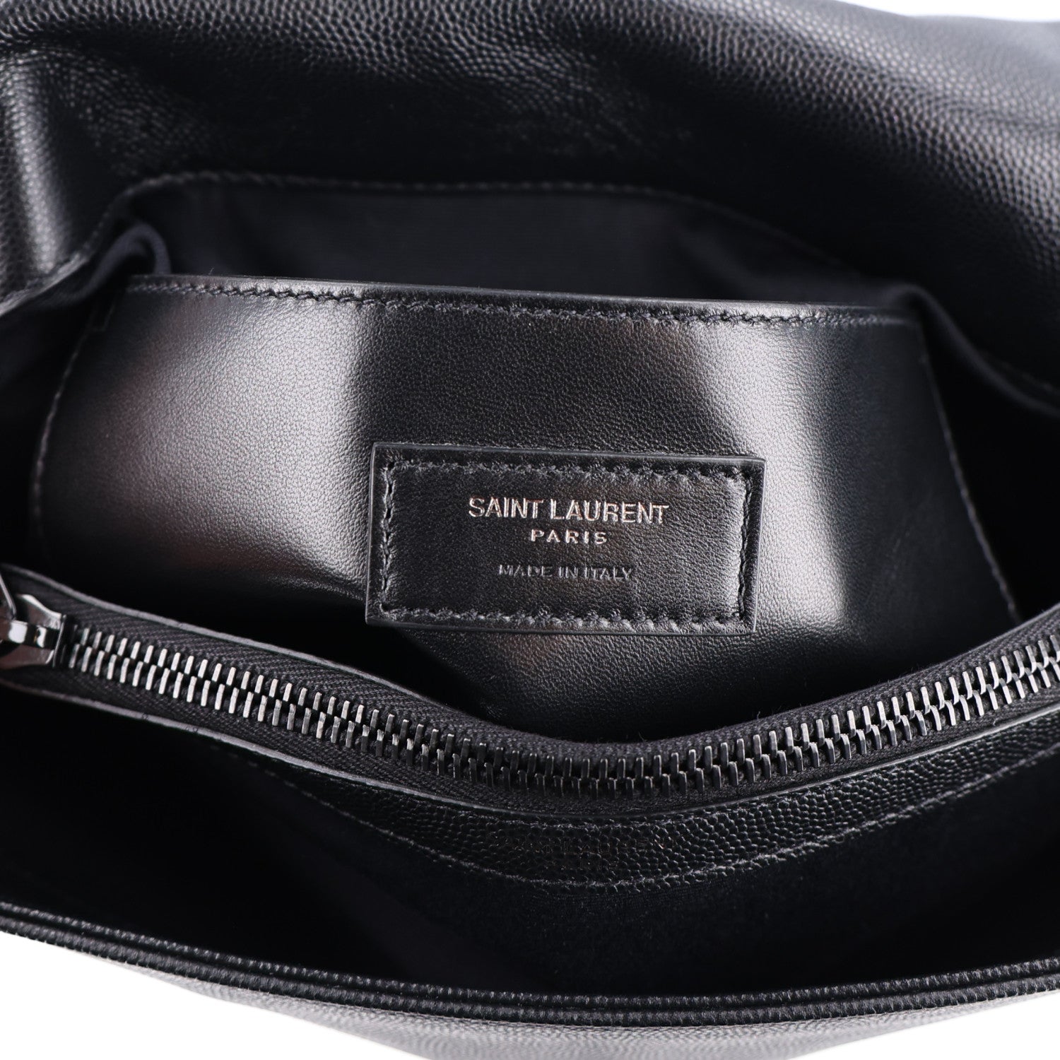 Saint Laurent Grain De Poudre Medium West Hollywood Monogram Fold-Over Black 6 of 10