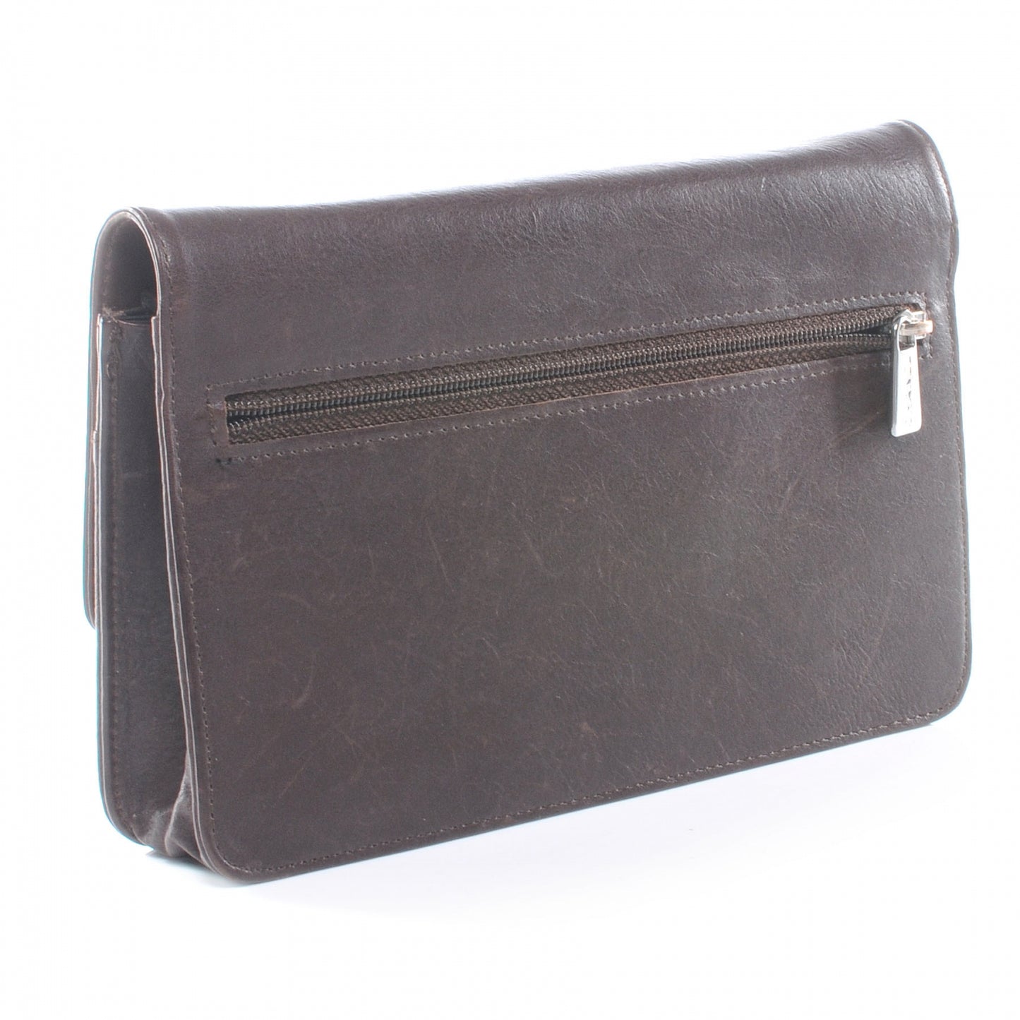 Calfskin CC Wallet on Chain WOC Brown