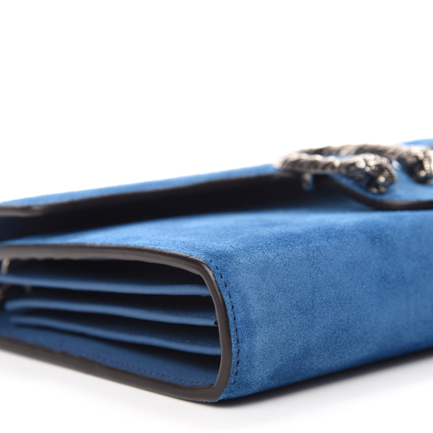 Suede Mini Dionysus Chain Wallet Blue