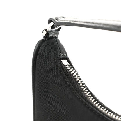 Prada Tessuto Nylon Saffiano Mini Re-Edition 2005 Bag Black 12 of 13