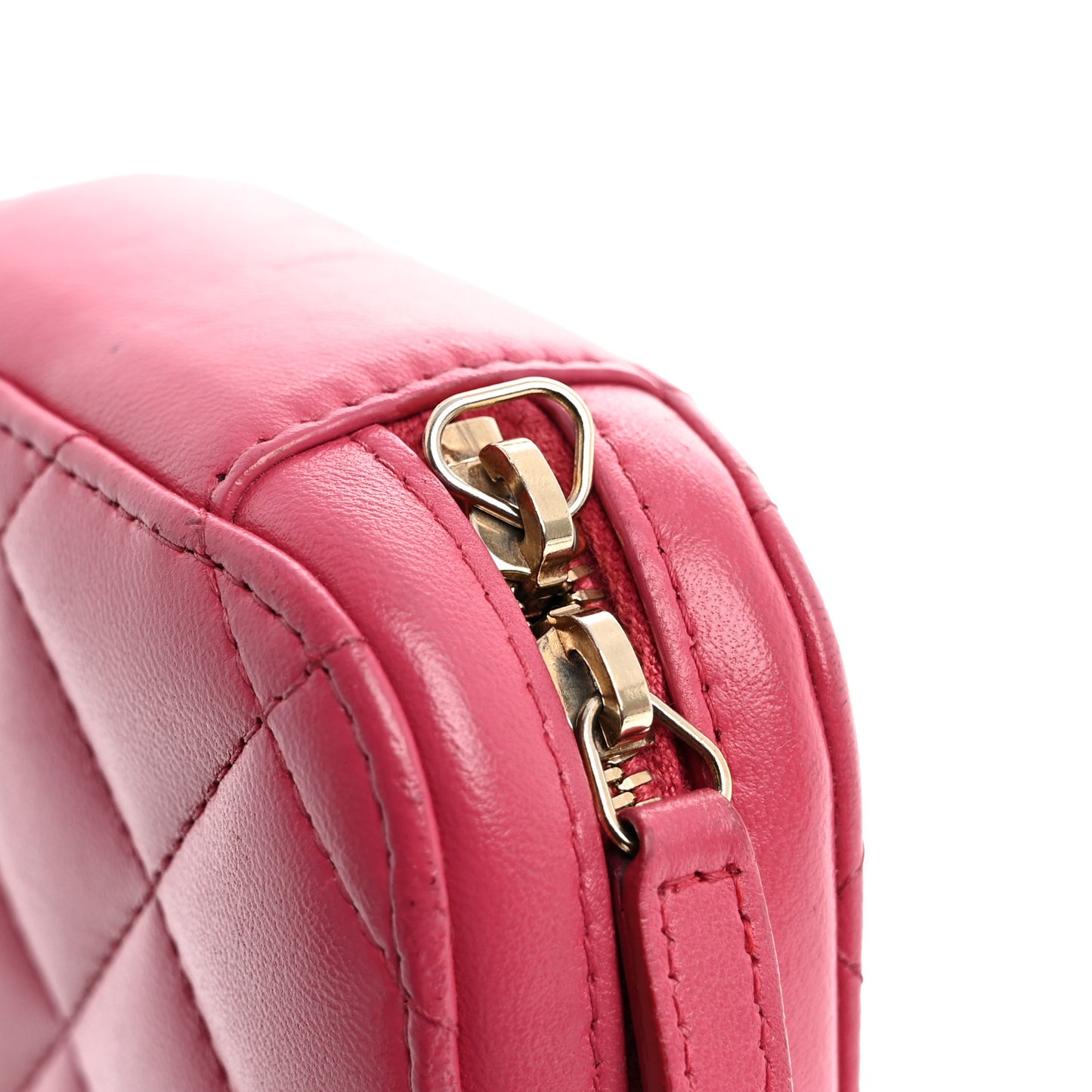 Lambskin Quilted Phone Holder Wallet On Chain WOC Pink