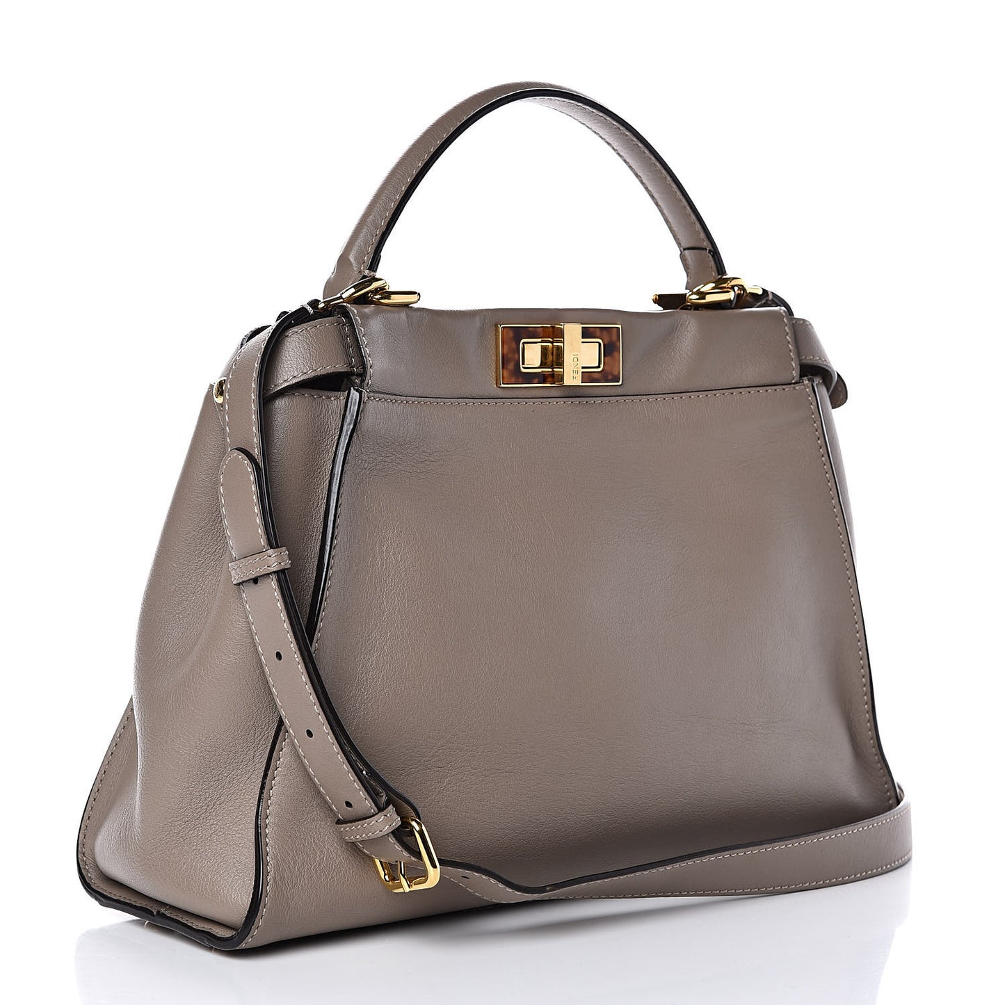 Vitello Seta Plexiglass Tortoise Medium Peekaboo Iconic Satchel Tortora