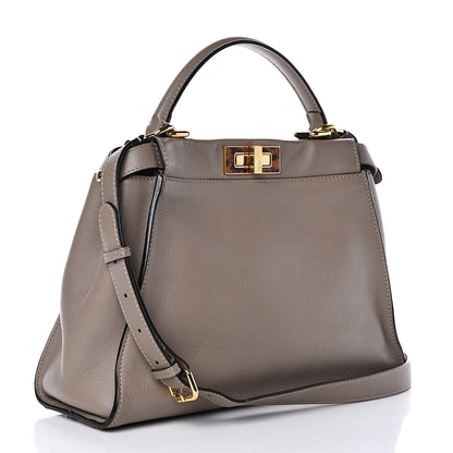 Fendi Vitello Seta Plexiglass Tortoise Medium Peekaboo Iconic Satchel Tortora 3 of 10