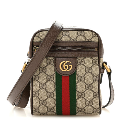 Gucci GG Supreme Monogram Web Mini Ophidia Messenger Brown 1 of 11