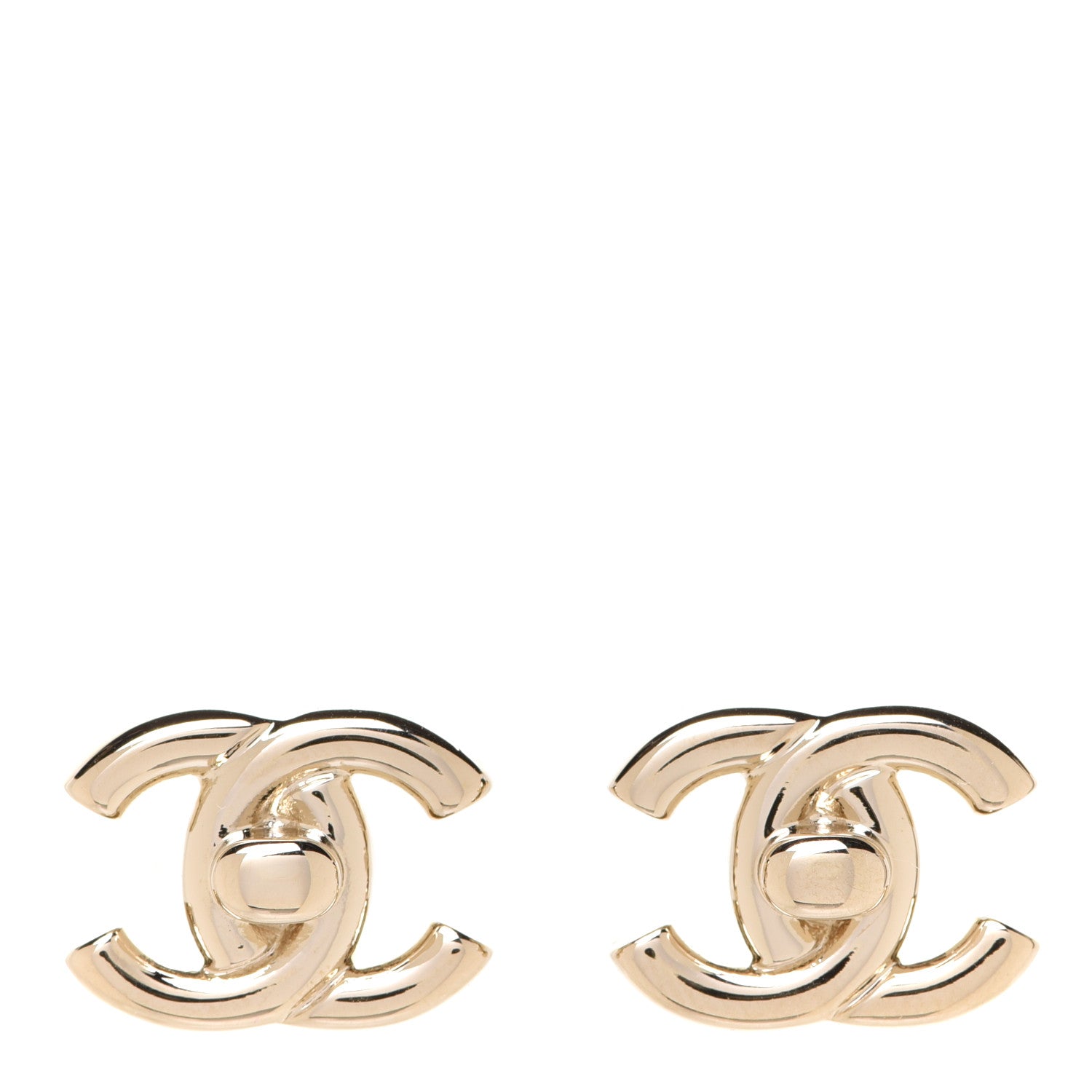 Chanel Metal CC Turnlock Earrings Gold 1 of 5