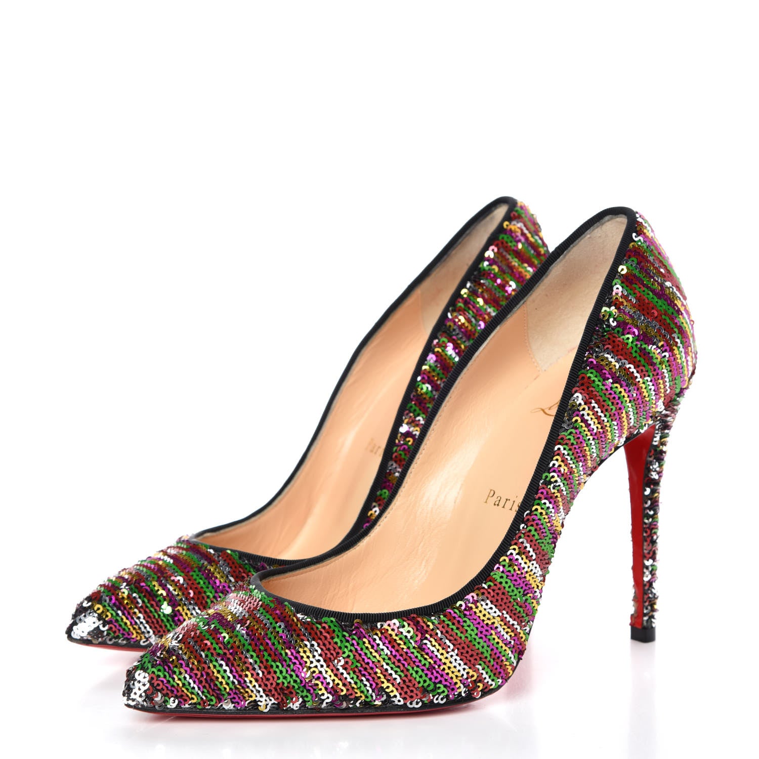 Christian Louboutin Paillettes Caresse Pigalle Follies 100 Pumps 37.5 Multicolor 6 of 16