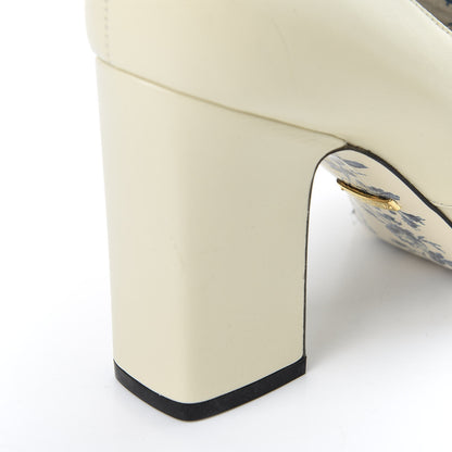 Gucci Malaga Kid GG Victoire 95mm Loafer Pumps 37 Vintage White 10 of 11
