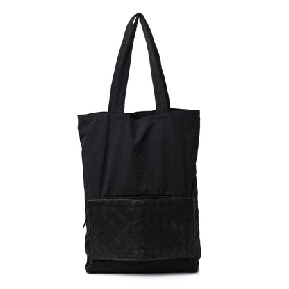 Bottega Veneta Nylon Nappa Intrecciato Convertible Tote Black 1 of 13