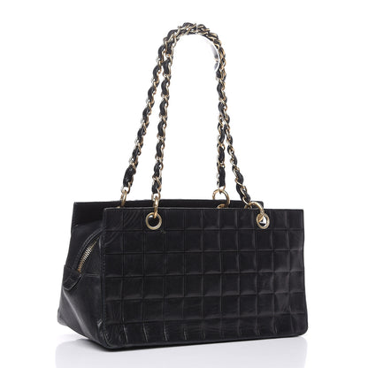 Chanel Calfskin Quilted CC Chocolate Bar Shoulder Bag Black 3 of 16