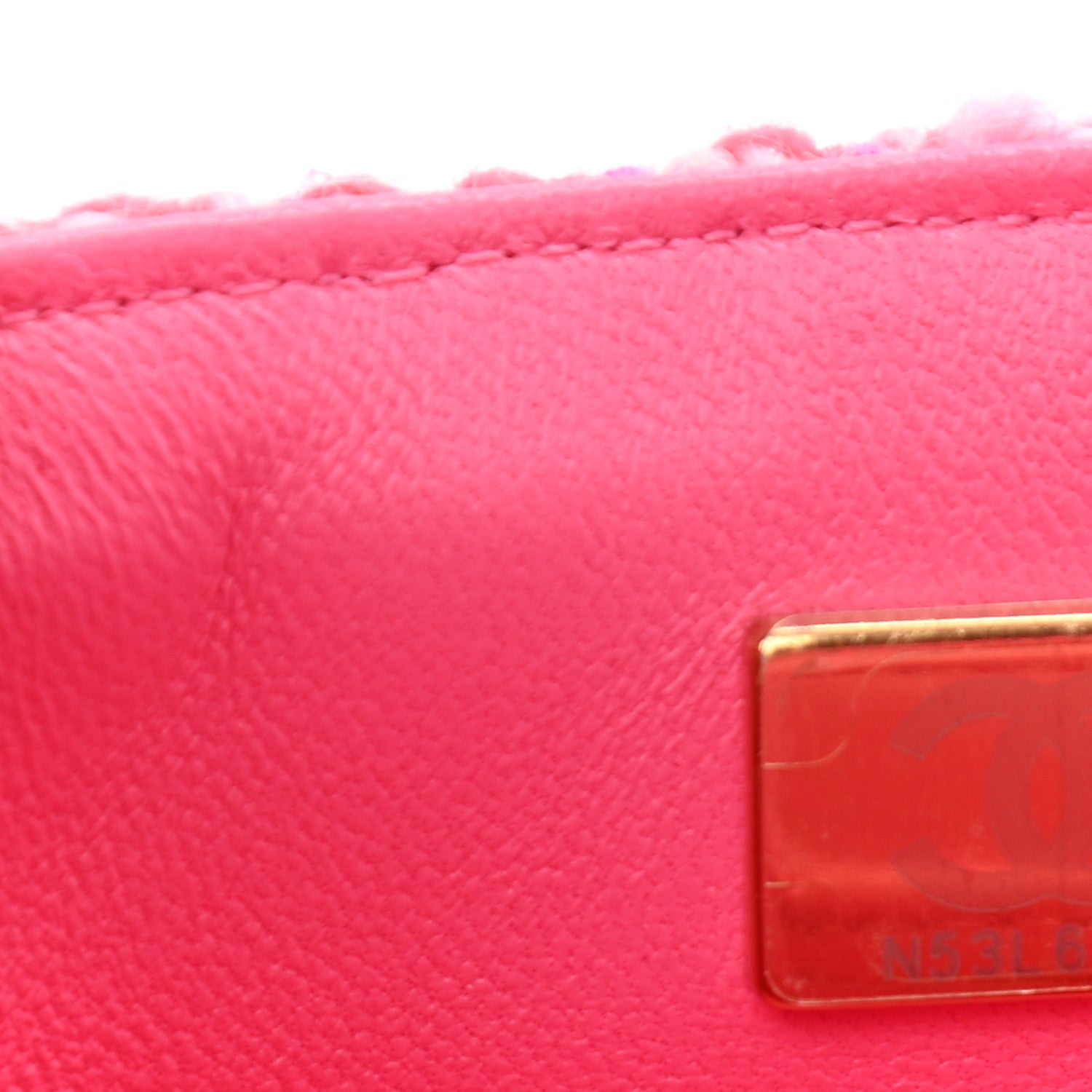 Chanel Wool Tweed Quilted Mini Rectangular Flap Dark Pink Fuchsia 7 of 8