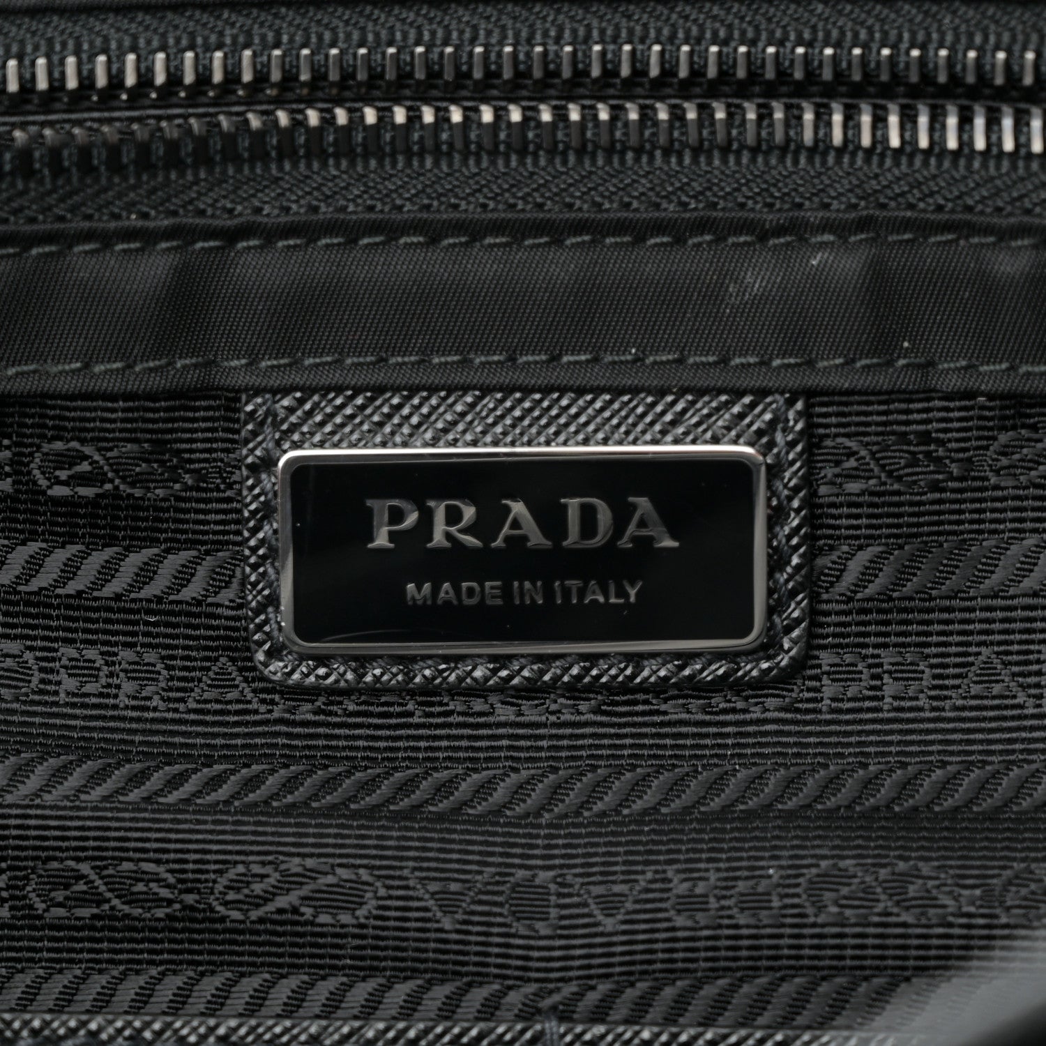 Prada Tessuto Nylon Saffiano Large Double Snap Buckle Messenger Bag Black 6 of 9