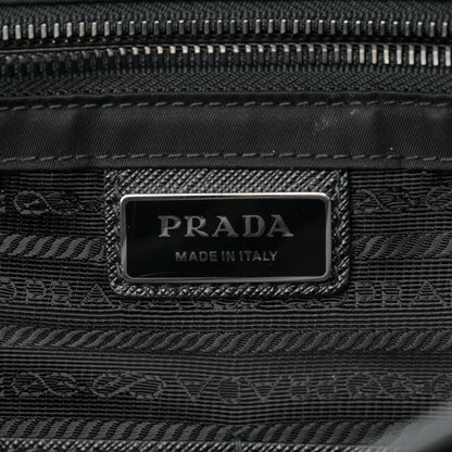 Prada Tessuto Nylon Saffiano Large Double Snap Buckle Messenger Bag Black 6 of 9