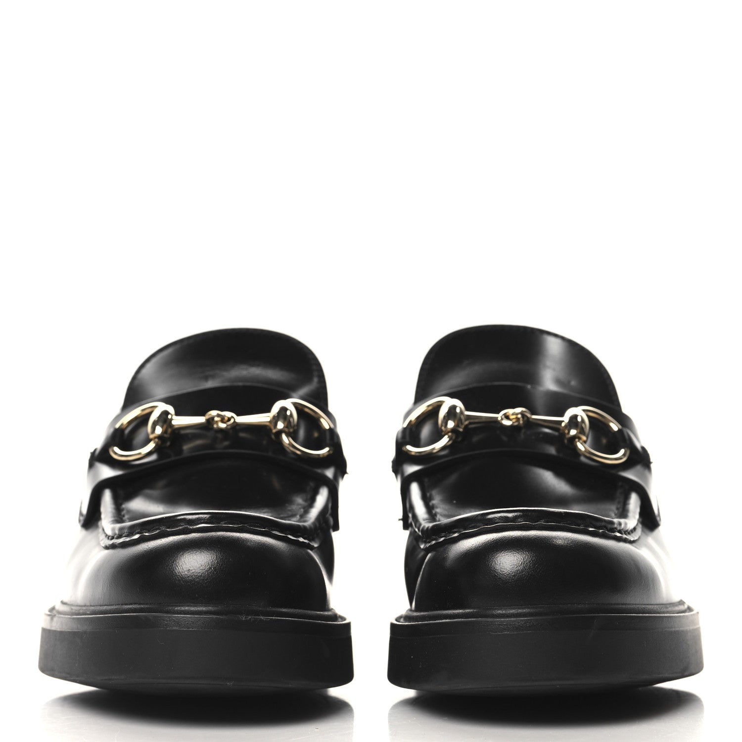 Gucci Cordovan Lux Horsebit Womens Lug Sole Loafers 35.5 Black 3 of 9