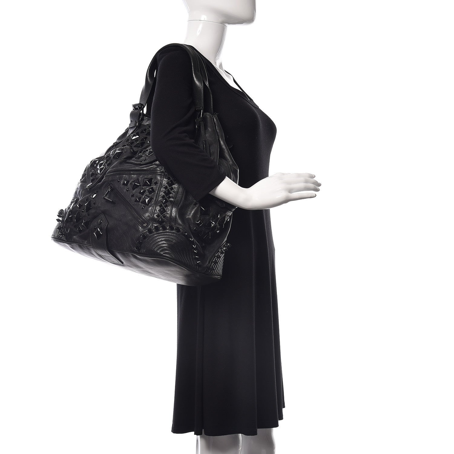 Alexander McQueen Calfskin Studded Faithful Tote Black 2 of 11