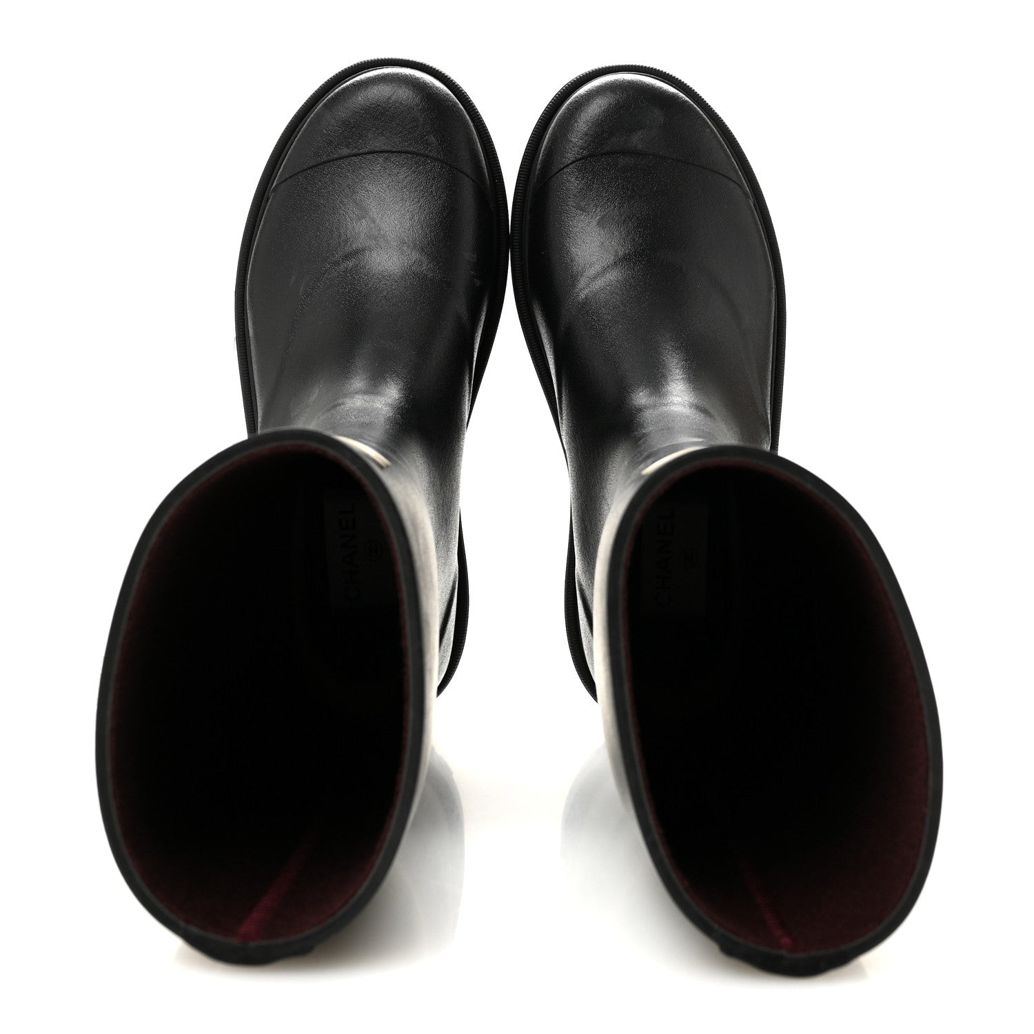 Chanel Caoutchouk CC High Boots 37 Black 2 of 9