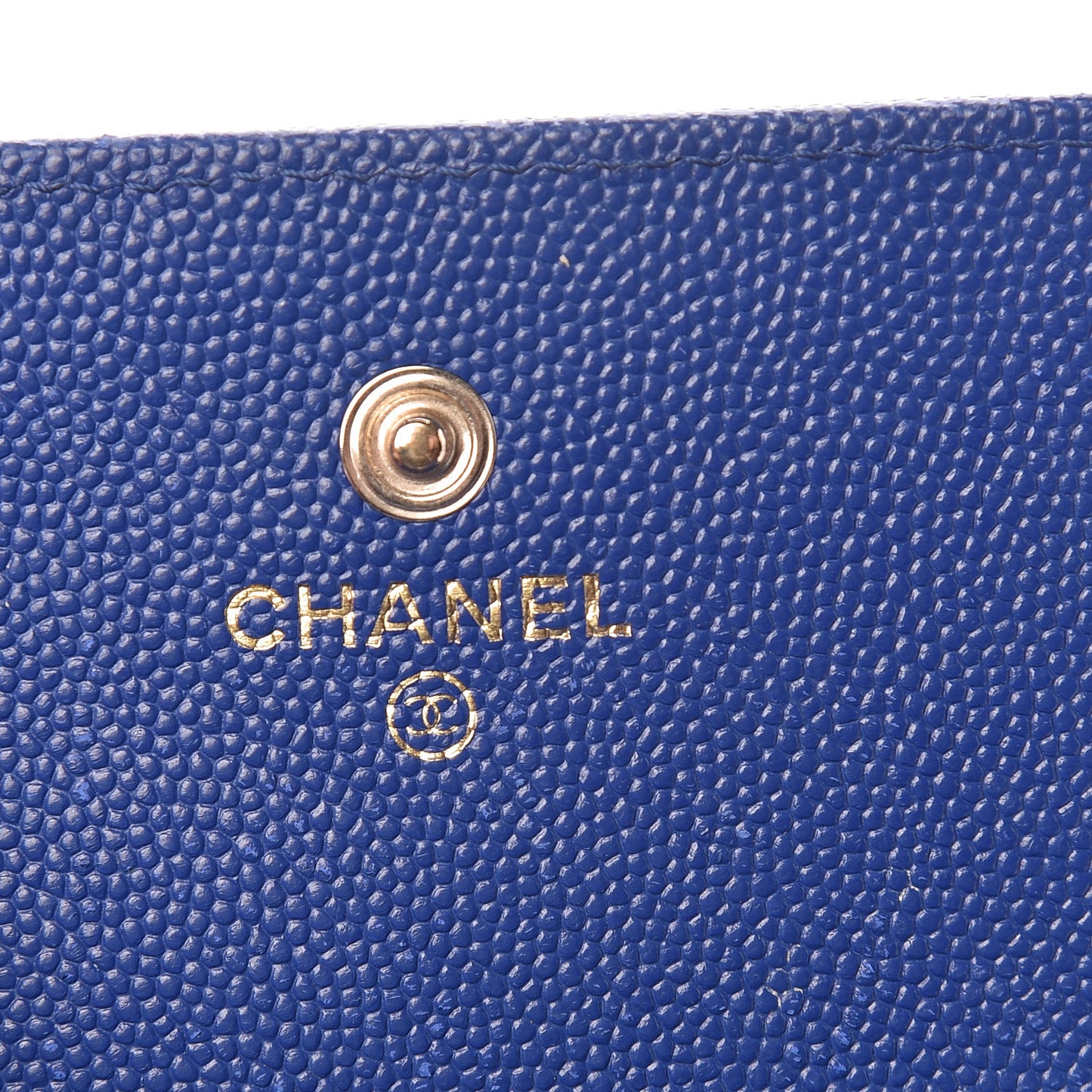 Caviar Quilted Vintage Mademoiselle Card Holder Dark Blue