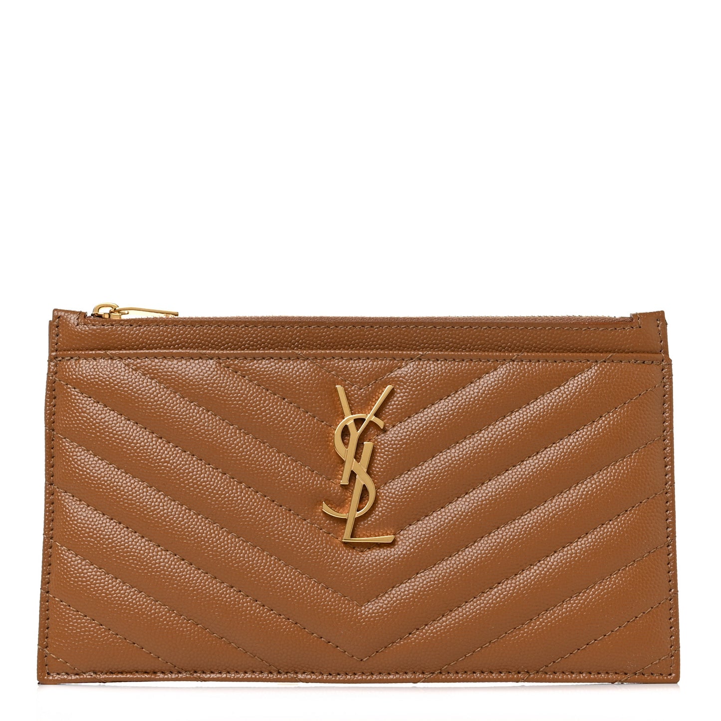 Grain De Poudre Chevron Monogram Bill Pouch Dark Natural