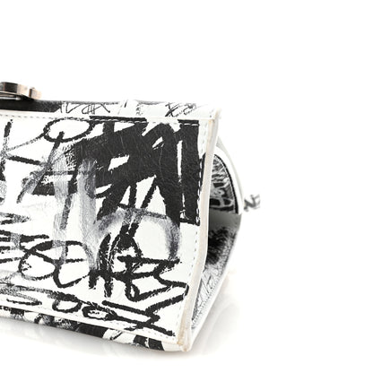 Balenciaga Smooth Calfskin Graffiti Hourglass Top Handle Bag Small White Black 9 of 9