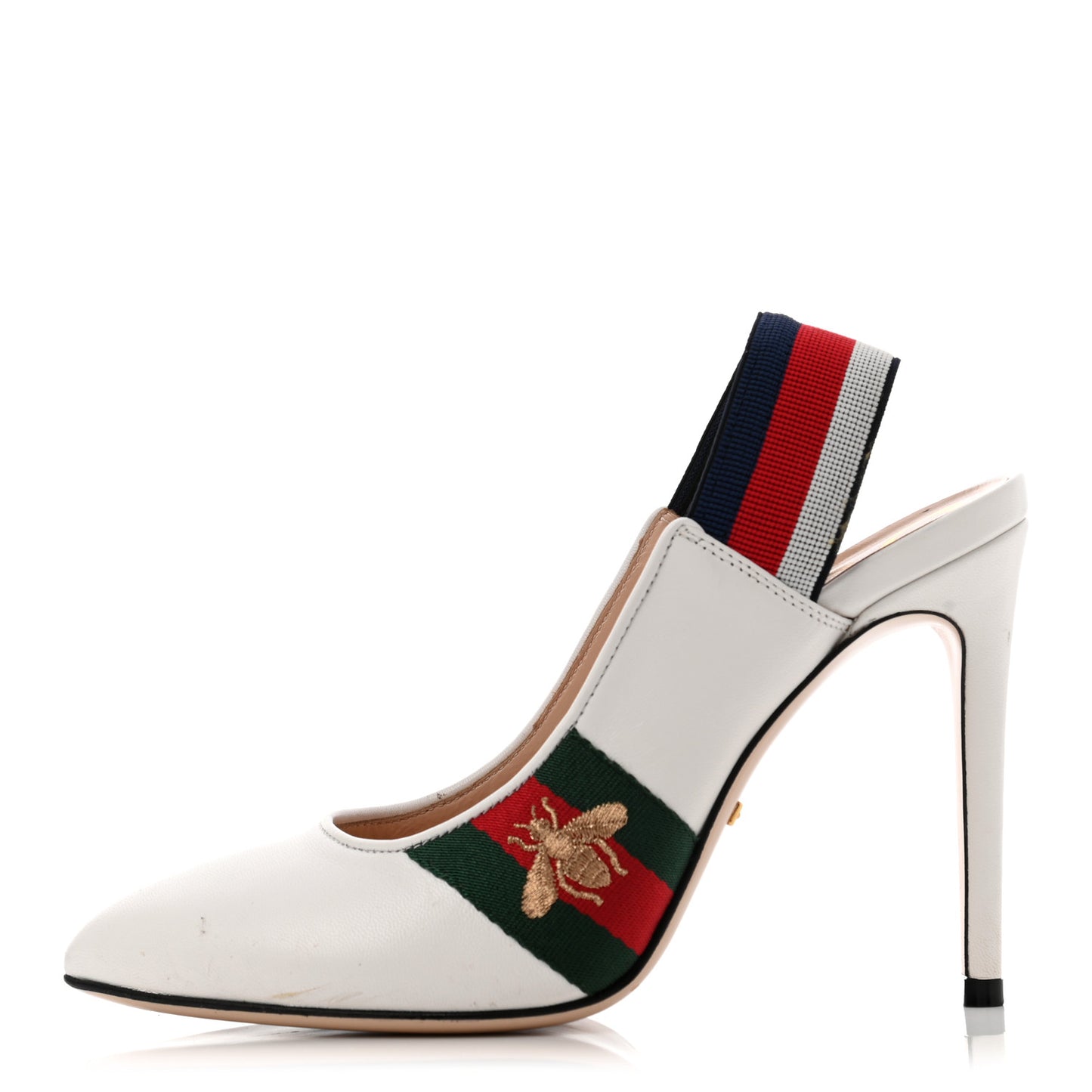 Malaga Kid Web Sylvie High Heel Slingback Pumps 36 White
