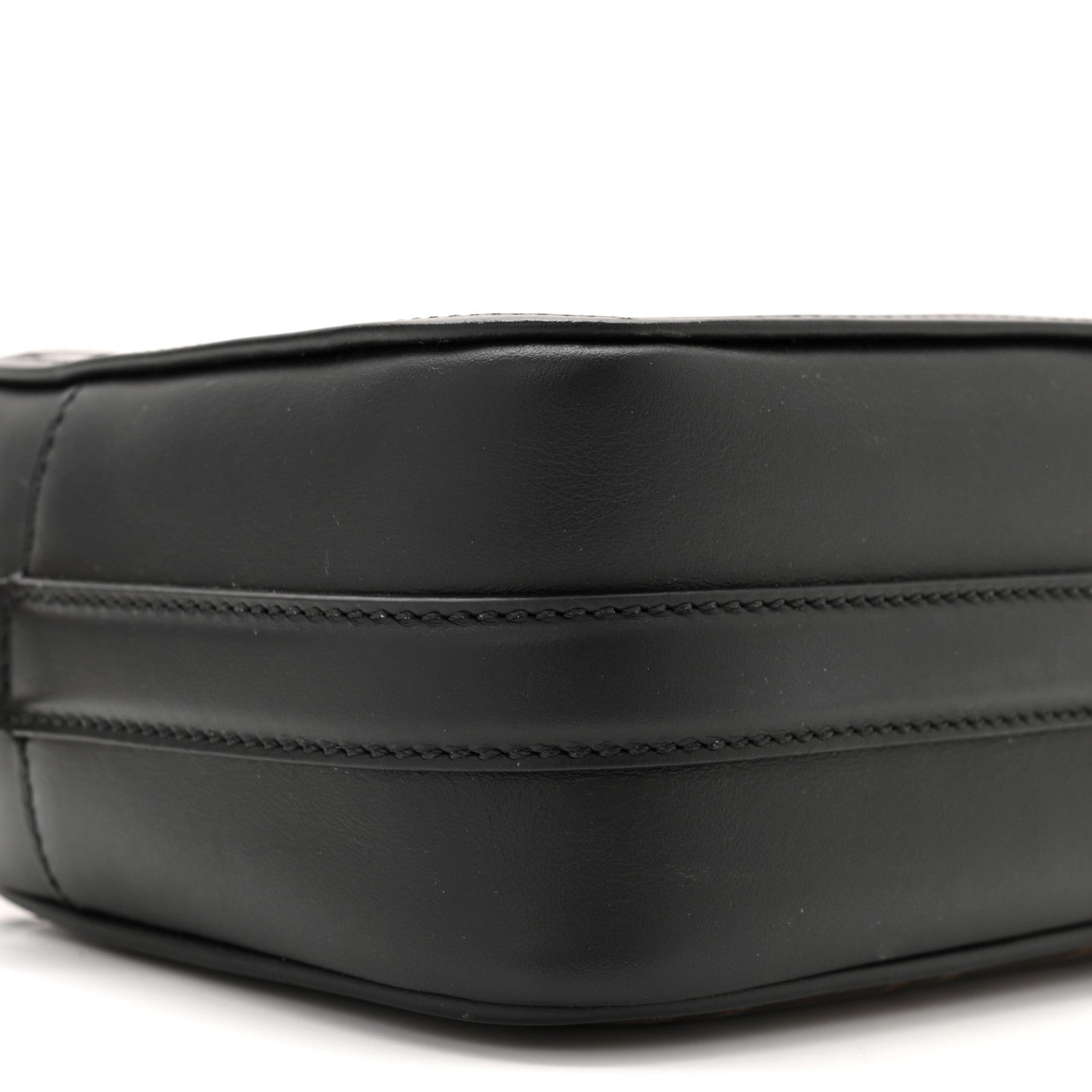 Fendi Glazed Fabric Vitello Century FF 1974 Stamp Patch Camera Case Mogano Panna Black 8 of 9