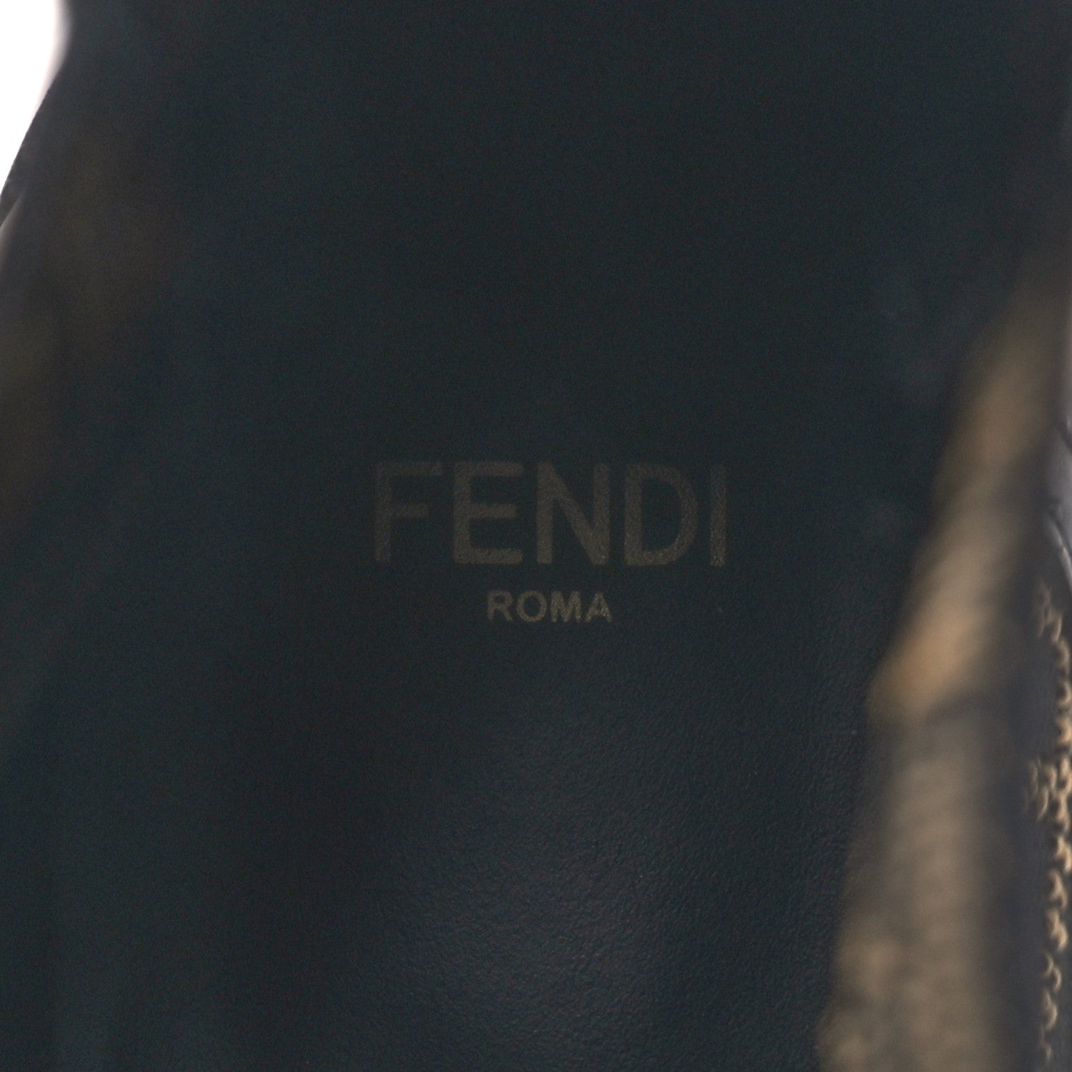 Fendi Vitello Fabric Jacquard FF Filo Chelsea Boots 38 Black Tobacco 8 of 8