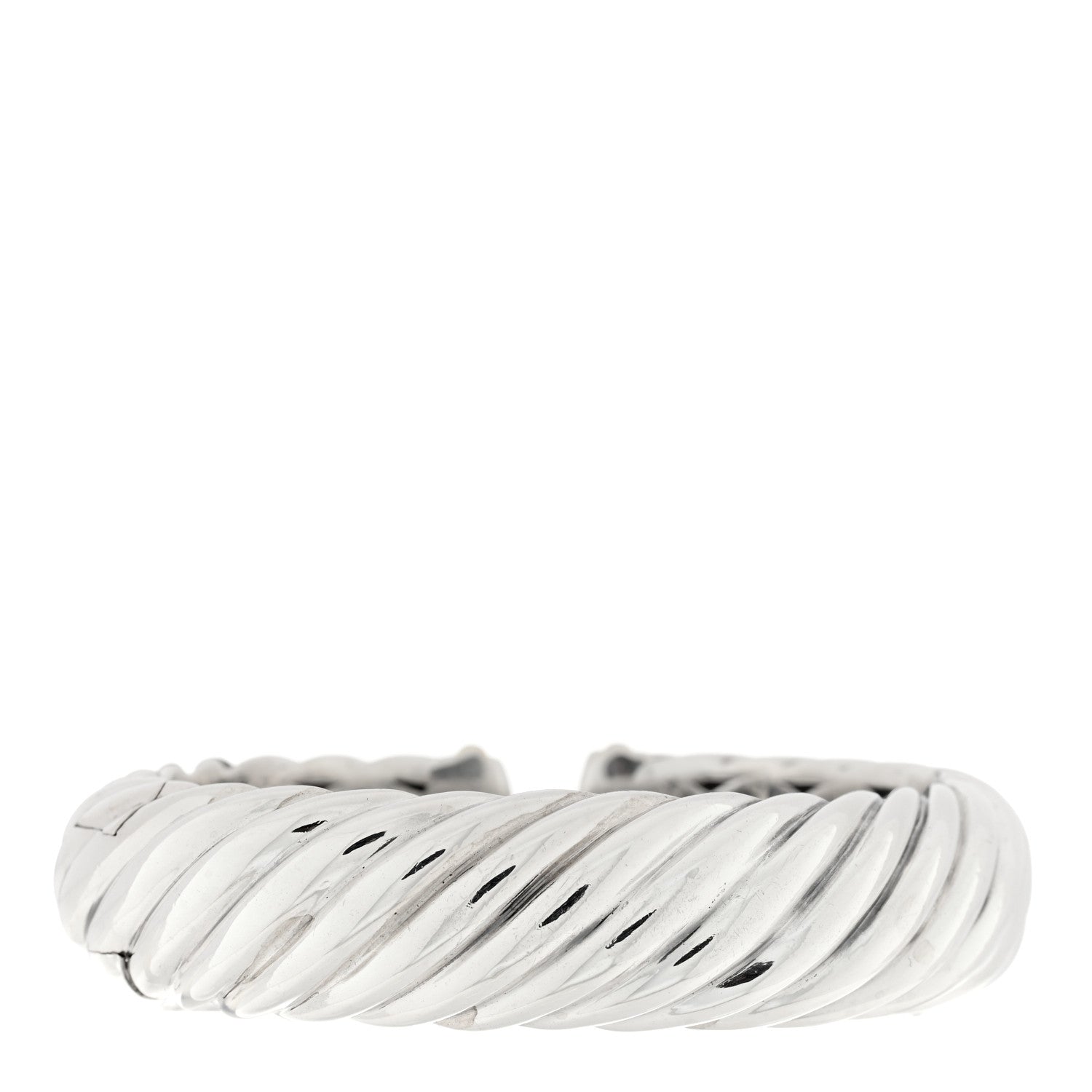 David Yurman Sterling Silver 18K Yellow Gold 15mm Waverly Bracelet 2 of 3