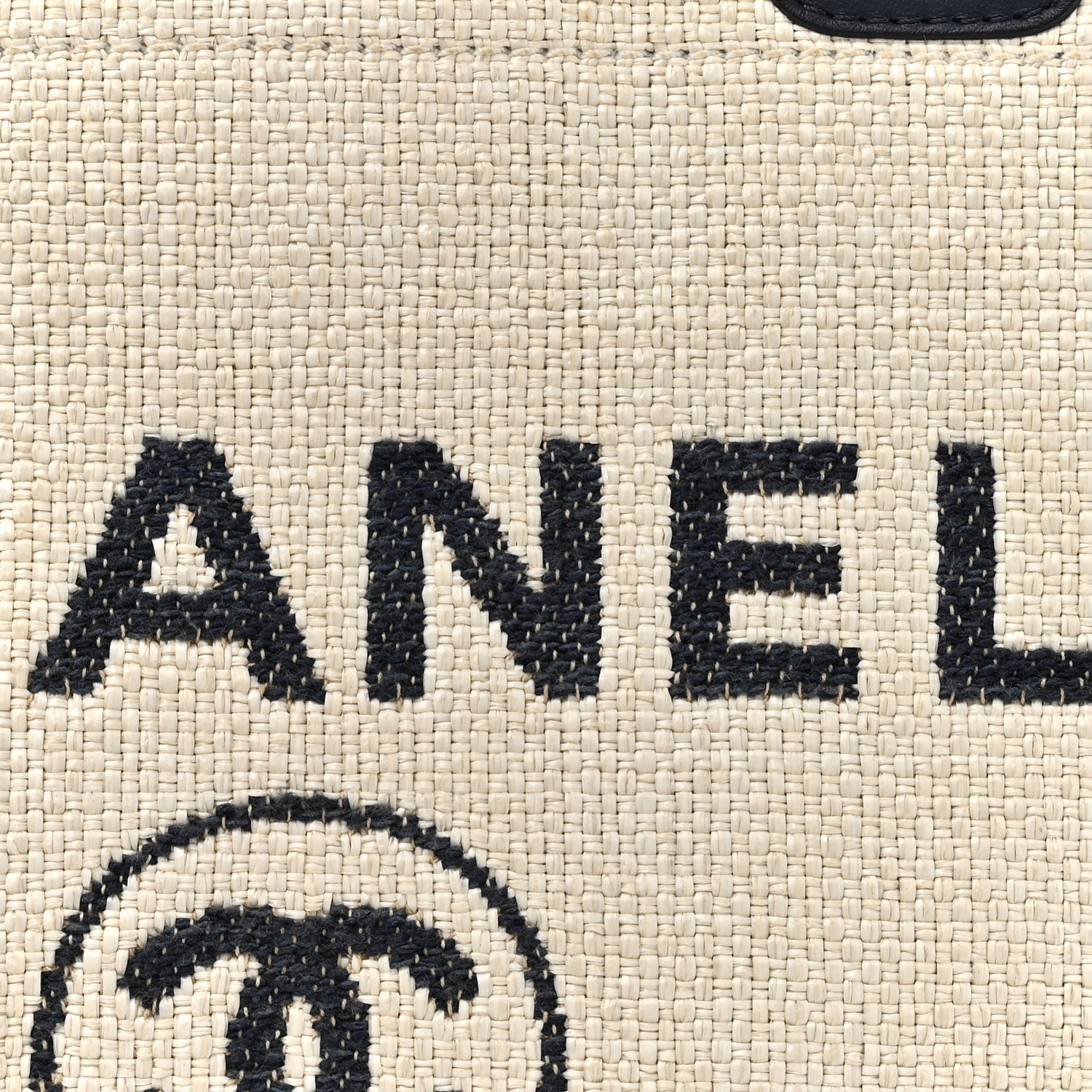 Chanel Woven Straw Raffia Small Deauville Tote White Navy 7 of 10