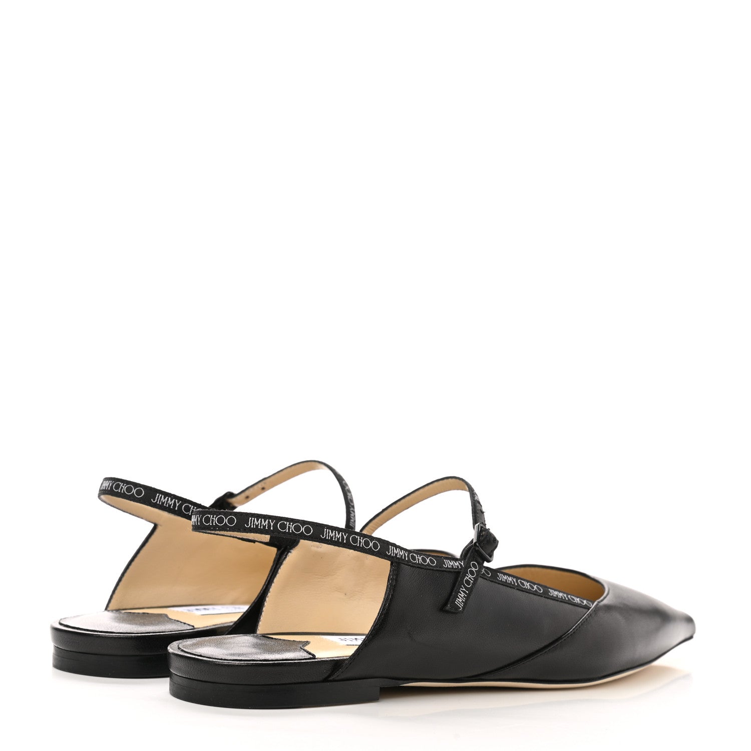 Jimmy Choo Goatskin Ree Slingback Flats 38.5 Black 4 of 8
