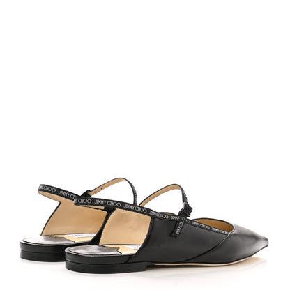 Jimmy Choo Goatskin Ree Slingback Flats 38.5 Black 4 of 8