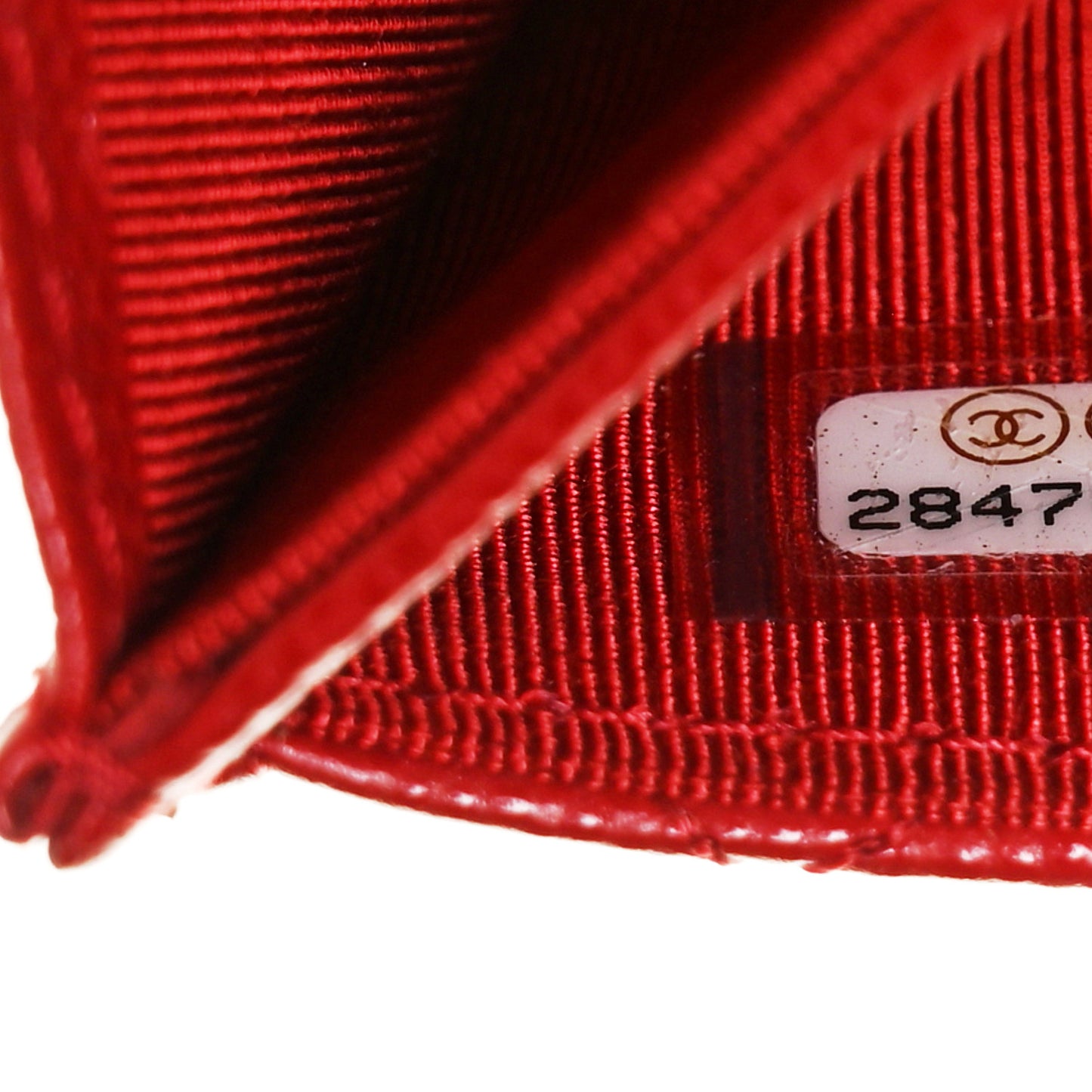 Caviar Quilted Flap Card Holder Wallet Red