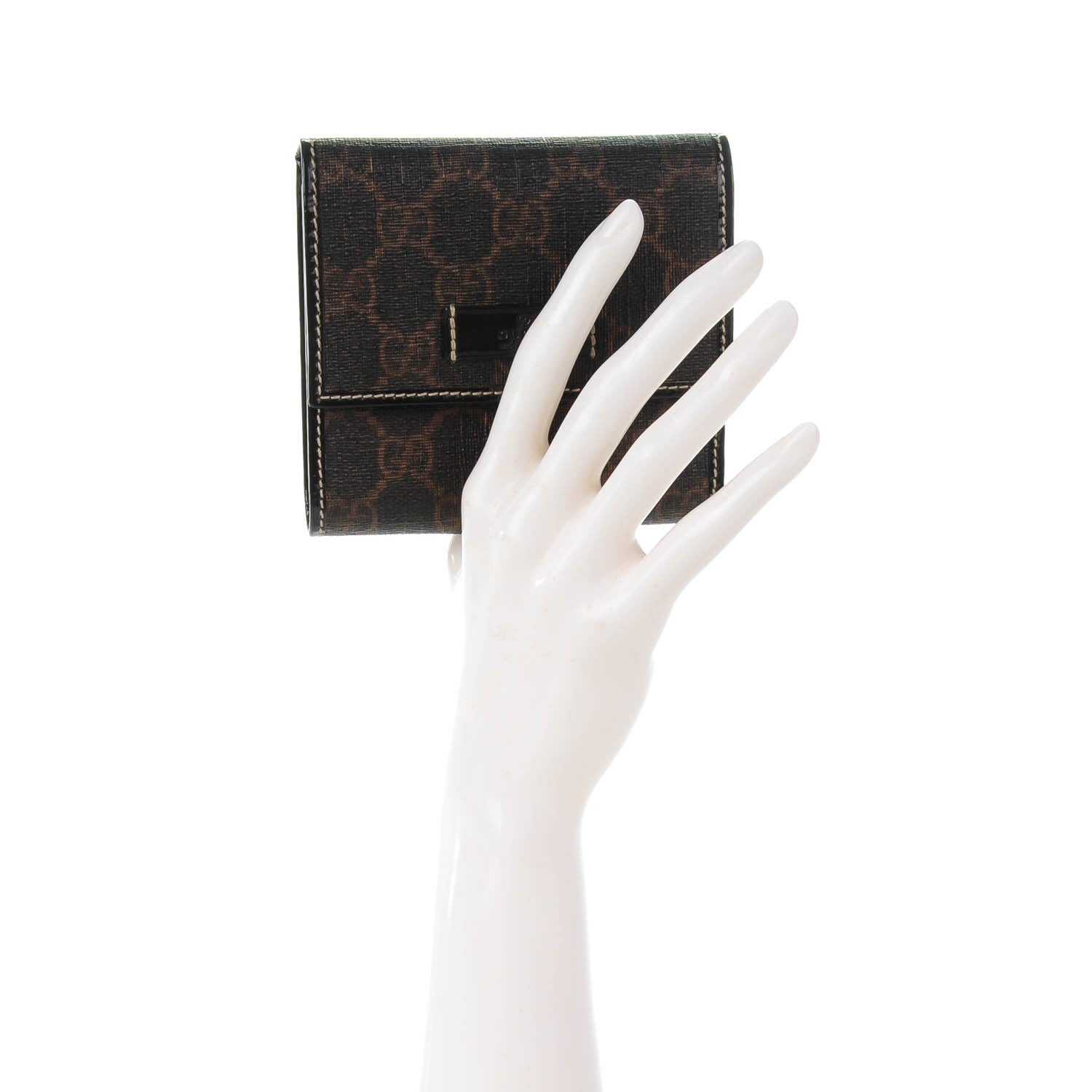 Gucci GG Plus Monogram Joy French Flap Wallet Dark Brown 2 of 7