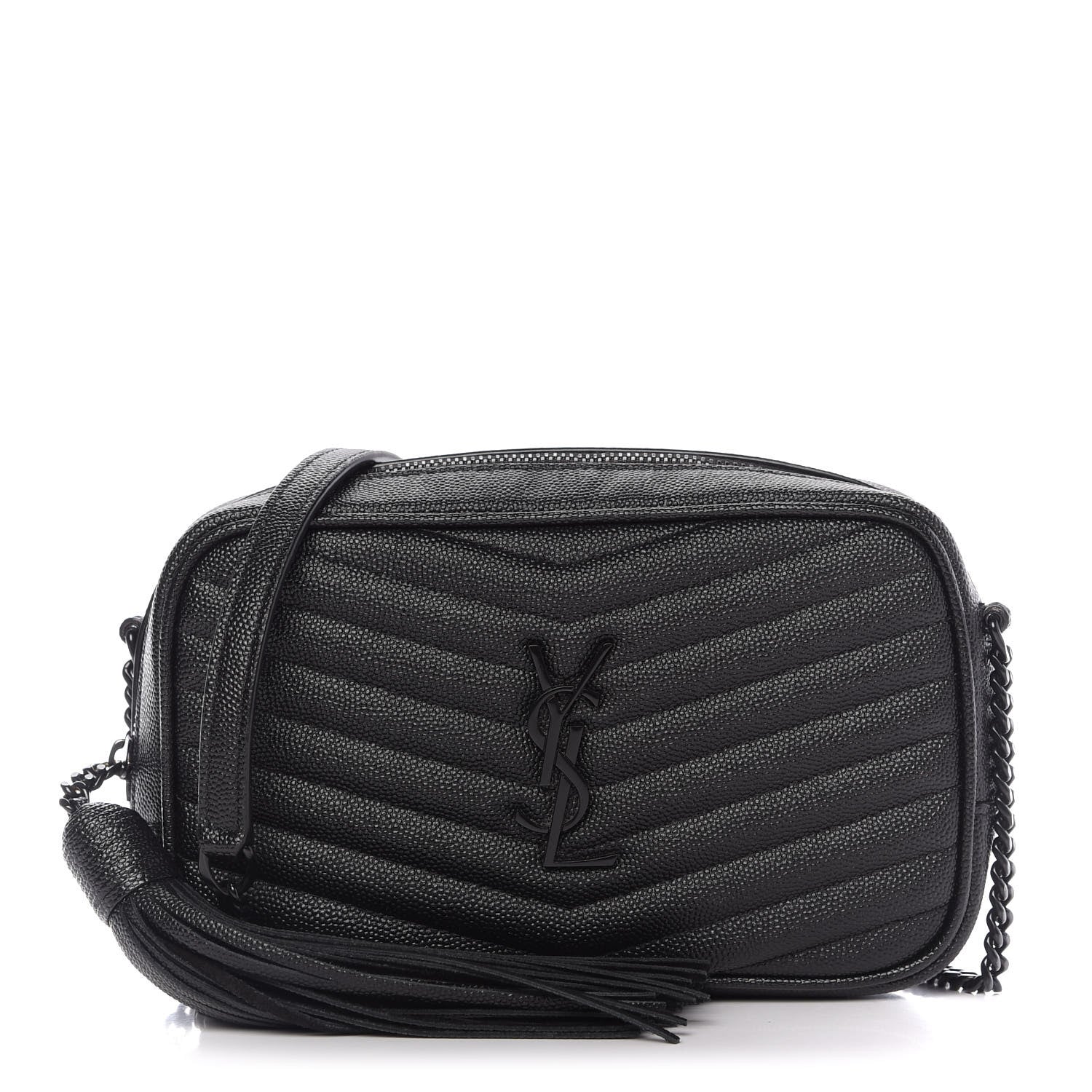 Saint Laurent Grain De Poudre Matelasse Monogram Mini Lou Camera Bag Black 1 of 10