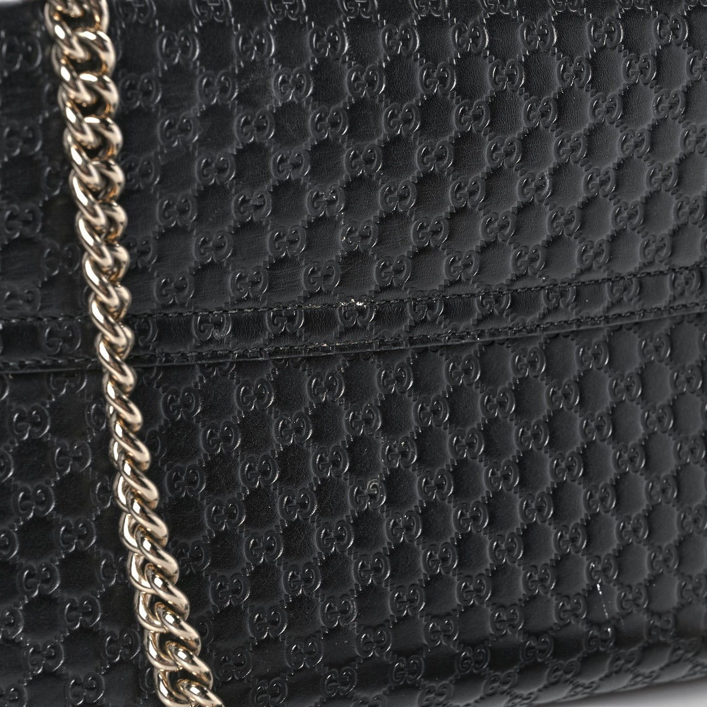 Microguccissima Medium Emily Chain Shoulder Bag Black