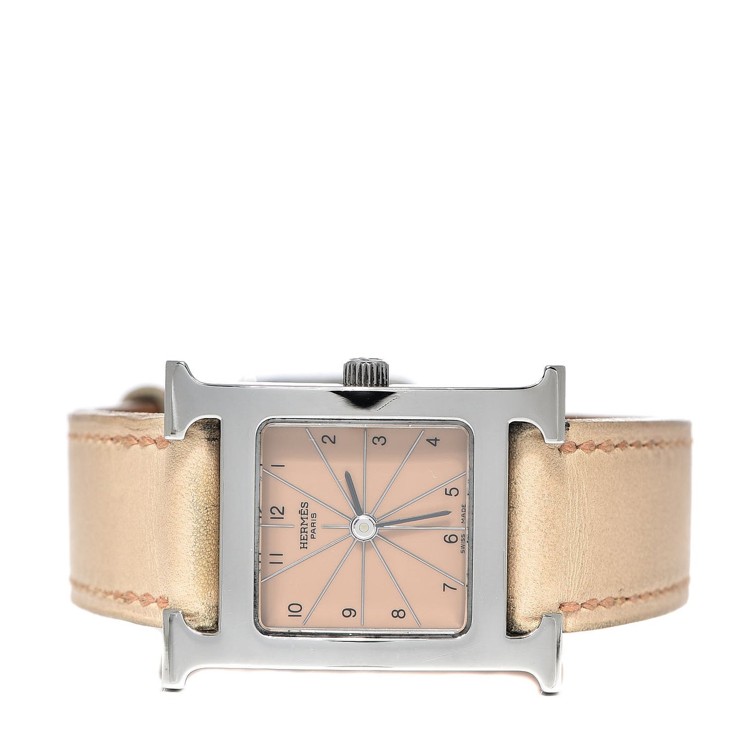Stainless Steel Swift 21mm Heure H Hour Quartz Watch Parchemin